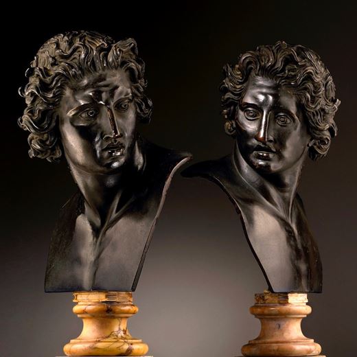 A Pair of Busts of the Dioscuri, after the Antique